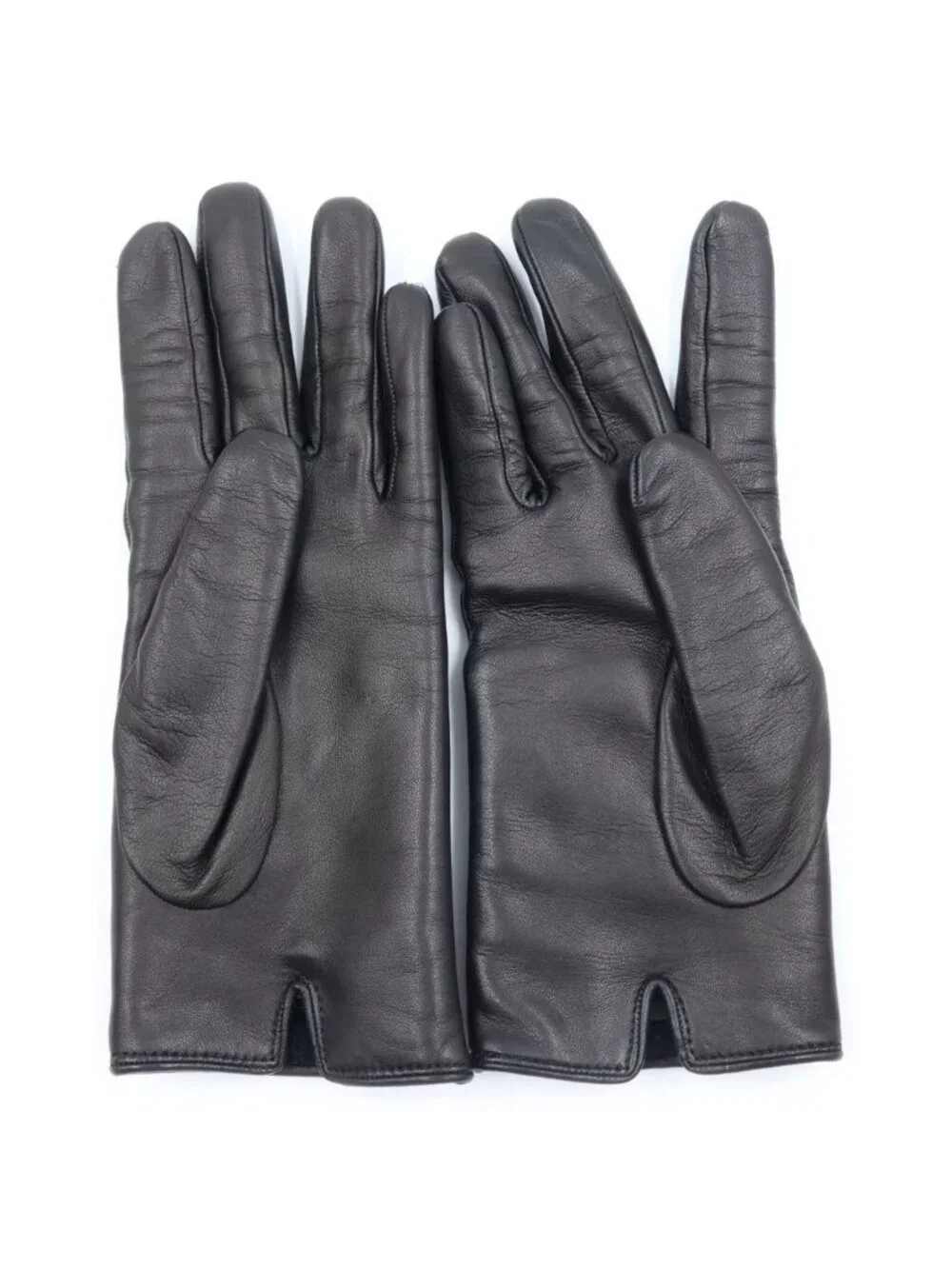 Gucci GG Marmont Lambskin Leather Lining Gloves Black